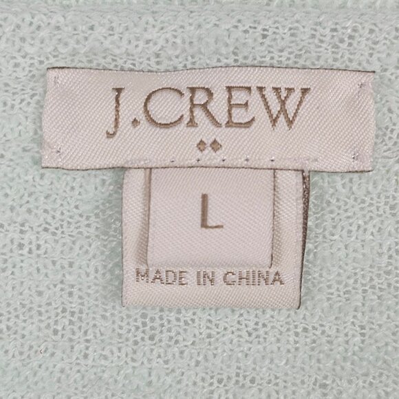 J.Crew Cardigan Womens LG Mint Green Cottage Granny Core Neutral Knit Sweater - Picture 9 of 11